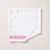Rayures minimalistes monogrammées rétro (Gant de toilette)