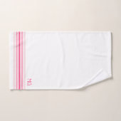 Rayures minimalistes monogrammées rétro (Serviette à main)