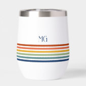 Rayures minimalistes monogrammées rétro (Arrière)