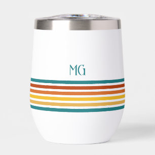 Rayures minimalistes monogrammées rétro