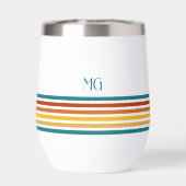 Rayures minimalistes monogrammées rétro (Arrière)