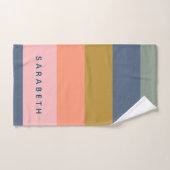 Rayures Modernes Élégantes Beiges Jolis Tons Terre (Serviette à main)