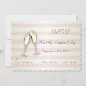 Rayures Modernes Élégantes, Carte de Réponse de Ma (Devant)