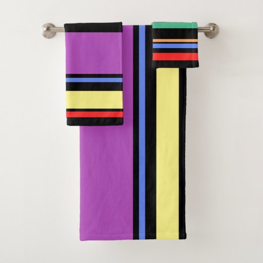 Rayures modernes noires et multicolores inspirées (En situation)