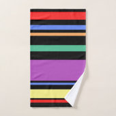 Rayures modernes noires et multicolores inspirées (Serviette à main)