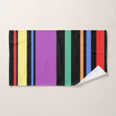 Rayures modernes noires et multicolores inspirées (Serviette à main)