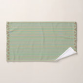 Rayures Modernes Vert Turquoise Pêche Or (Serviette à main)