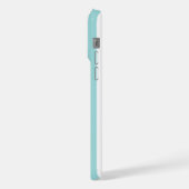 Rayures Monogrammées Aqua et Blanc (Côté gauche)