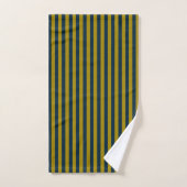 Rayures Moutarde foncé et Navy foncé (Serviette à main)