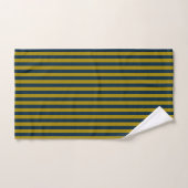 Rayures Moutarde foncé et Navy foncé (Serviette à main)