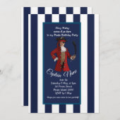 Rayures nautiques Invitation Pirate (Devant / Derrière)