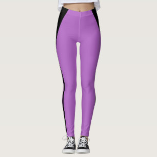 Rayures noires élégantes sur leggings violets