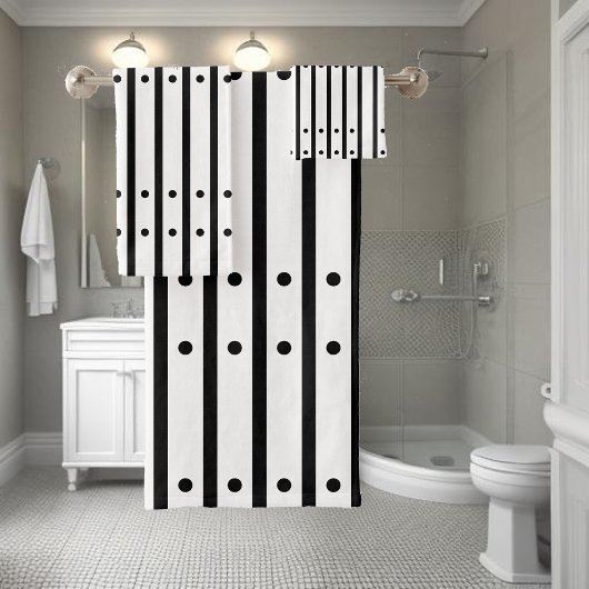 Rayures noires et blanches avec des points. Minima