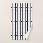 Rayures noires et blanches avec des points. Minima (Serviette à main)