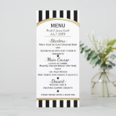 Rayures noires et blanches avec menu élégant en or (Debout devant)