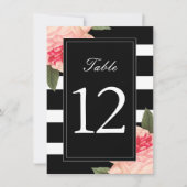 Rayures noires et blanches avec numéros de table a (Devant)