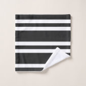 Rayures noires et blanches classiques (Gant de toilette)