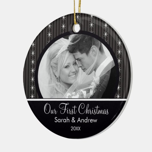 Rayures noires et blanches de premier ornement de (Gauche)