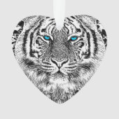 Rayures noires et blanches de tigre d'yeux bleus (devant)