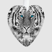 Rayures noires et blanches de tigre d'yeux bleus (devant)