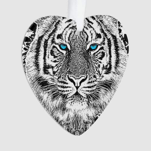 Rayures noires et blanches de tigre d'yeux bleus (devant)