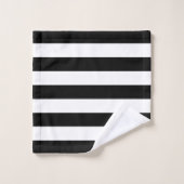 Rayures noires et blanches pour auvent gras (Gant de toilette)