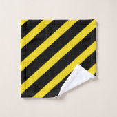Rayures noires et jaunes rayées (Gant de toilette)