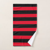 Rayures noires et rouges (Serviette à main)