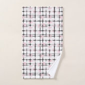 Rayures noires roses (Serviette à main)