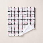 Rayures noires roses (Gant de toilette)