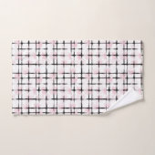 Rayures noires roses (Serviette à main)