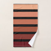 Rayures Nuances De Rouge Sur Fond Noir (Serviette à main)