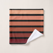 Rayures Nuances De Rouge Sur Fond Noir (Gant de toilette)