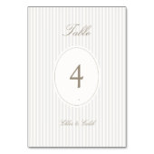 Rayures | Numéro de table de mariage ovale chic en (Par défaut)