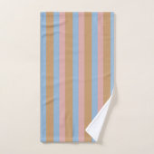 Rayures Ocres, Roses et Bleues (Serviette à main)