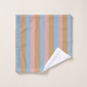Rayures Ocres, Roses et Bleues (Gant de toilette)