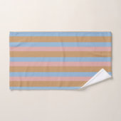 Rayures Ocres, Roses et Bleues (Serviette à main)