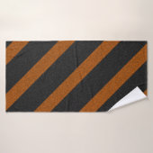 Rayures orange et noir Paillettes (Serviette de bain)