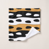 Rayures orange noir blanc (Gant de toilette)