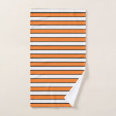 Rayures oranges, blanches et noires (Serviette à main)