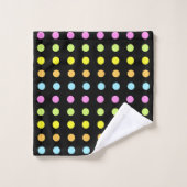 Rayures pointillées de couleurs pastel sur fond no (Gant de toilette)