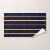 Rayures profondes bleu et jaune (Serviette à main)