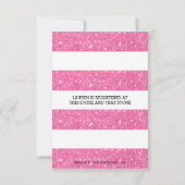 Rayures rose et blanc - Invitation de douche de ma (Dos)