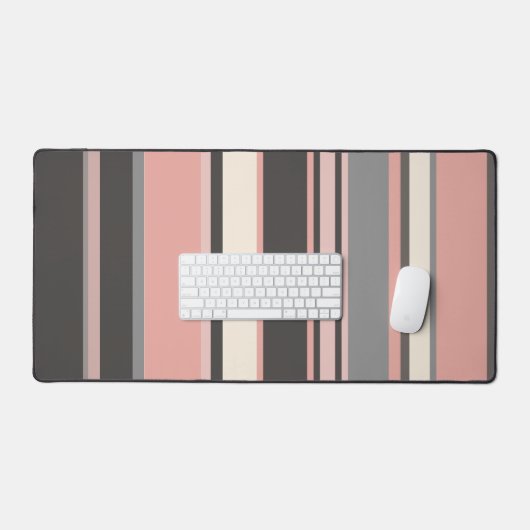 Rayures rose et gris du milieu du siècle moderne  (Clavier et souris)