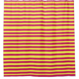 Rayures rose Jaune motif d'été rideau de douche