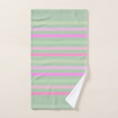 Rayures, rose, vert (Serviette à main)
