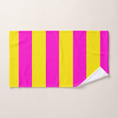 Rayures rose vif et jaune canari (Serviette à main)