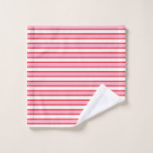 Rayures roses, blanches et rouges (Gant de toilette)