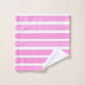 Rayures roses et blanches  (Gant de toilette)