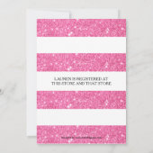 Rayures roses et blanches - Invitation à une baby (Dos)